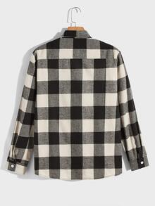 ROMWE MEN Áo sơ mi Nam Túi Nút phía trước Kẻ sọc Sẵn sàng - Nhiều màu - Xem 2