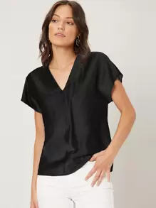 MOTF PREMIUM Top viscosa de manga murciélago - Negro - Ver 1