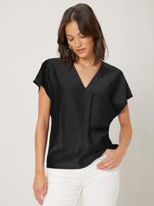 MOTF PREMIUM Top viscosa de manga murciélago - Negro - Ver 3