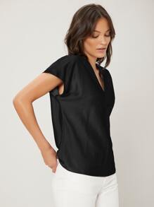 MOTF PREMIUM Top viscosa de manga murciélago - Negro - Ver 4