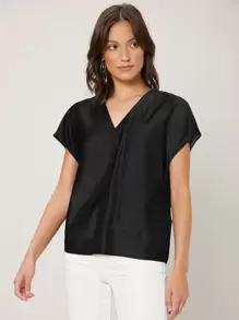 MOTF PREMIUM Top viscosa de manga murciélago - Negro - Ver 5