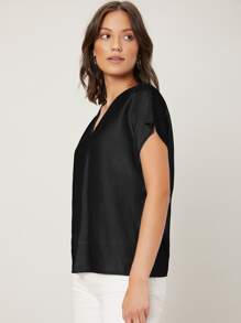 MOTF PREMIUM Top viscosa de manga murciélago - Negro - Ver 6