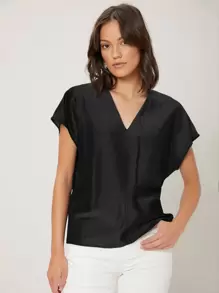 MOTF PREMIUM Top viscosa de manga murciélago - Negro - Ver 10