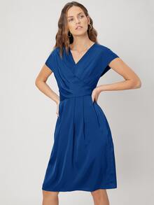 MOTF PREMIUM GATHERED BATWING SLEEVE DRESS - Blue - View 3