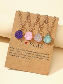 4pcs Resin Charm Necklace - Multicolor - View 1