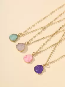 4pcs Resin Charm Necklace - Multicolor - View 2