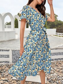 Đầm Thắt lưng Hoa Tất cả trên in Boho - Nhiều màu - Xem 4