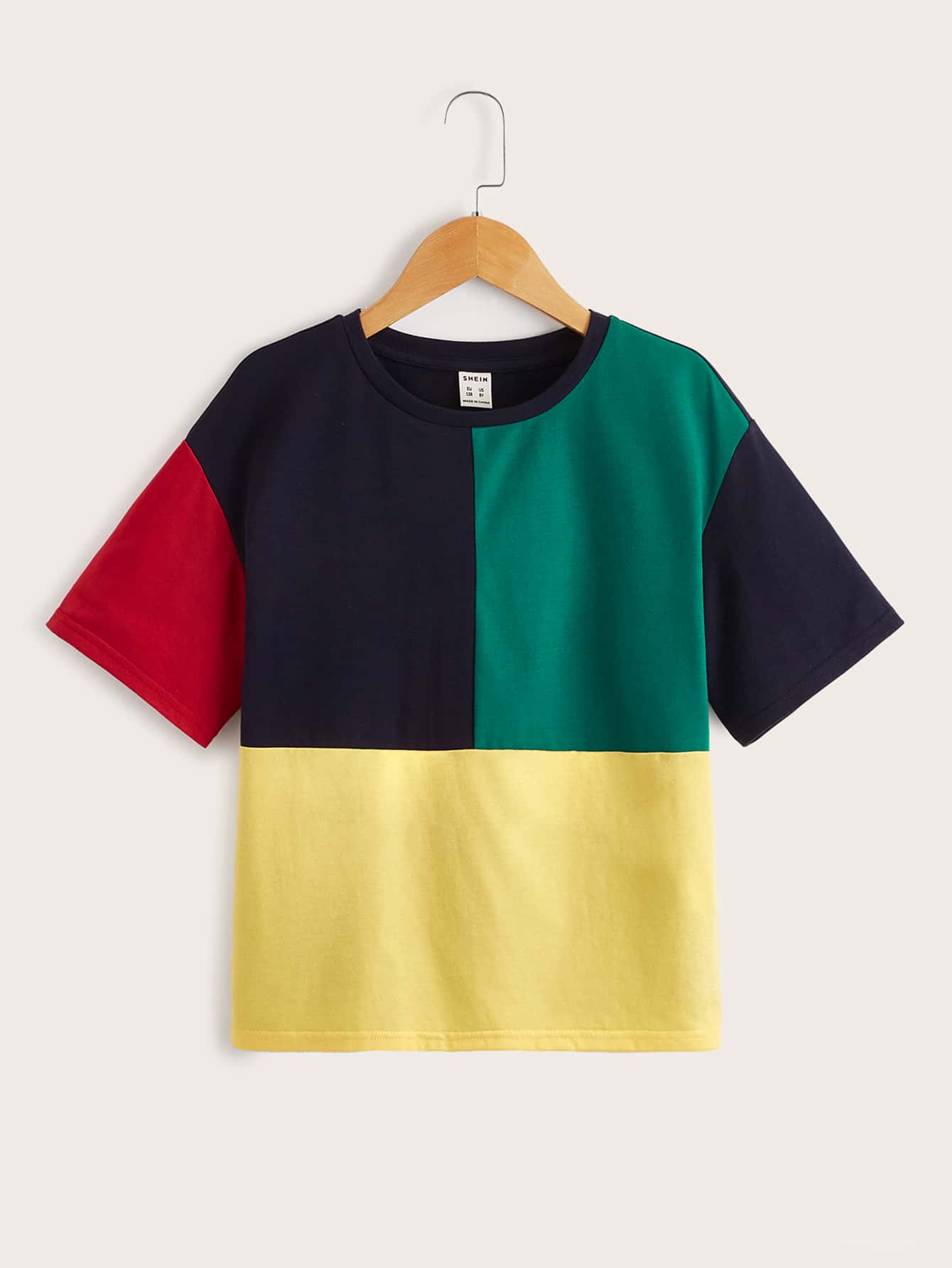 SHEIN Boys Colour Block Tee - Multicolor - View 1