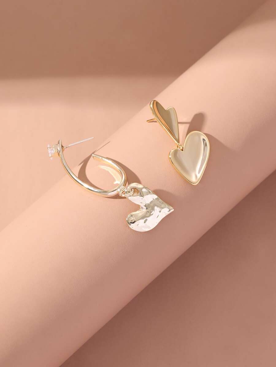 Hoa tai hình trái tim - Vàng - Xem 1