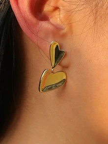 Hoa tai hình trái tim - Vàng - Xem 2