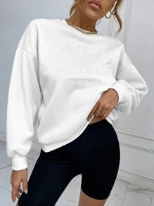 SHEIN Unity 长款连帽衫 FRANCEYOUTH EST2012 HUMOR FOX BEHAVIOR - 白色 - 查看 1