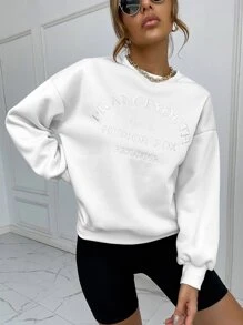 SHEIN Unity 长款连帽衫 FRANCEYOUTH EST2012 HUMOR FOX BEHAVIOR - 白色 - 查看 5
