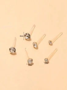 Bộ 108 bông tai pha lê trong suốt đơn giản và thời trang, thích hợp để phụ nữ đeo hàng ngày và làm quà tặng - Trong sáng - Xem 3