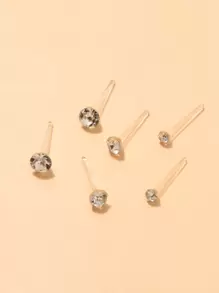 Bộ 108 bông tai pha lê trong suốt đơn giản và thời trang, thích hợp để phụ nữ đeo hàng ngày và làm quà tặng - Trong sáng - Xem 4