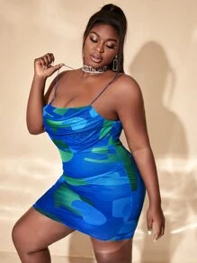 Slaydiva Plus Colourblock Ruched Bodycon Dress - Multicolor - View 5