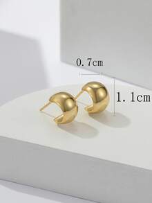 Vòng khuyên tai Tối giản - Vàng - Xem 3