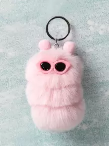 1入組毛茸茸卡通鑰匙圈