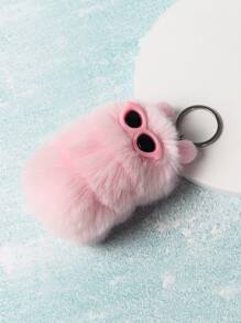 1入組毛茸茸卡通鑰匙圈