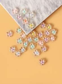 100 piezas Bisutería con diseño de flor DIY cuenta - Multicolor - Ver 2