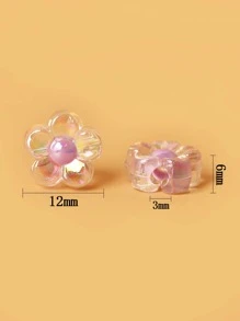 100 piezas Bisutería con diseño de flor DIY cuenta - Multicolor - Ver 3