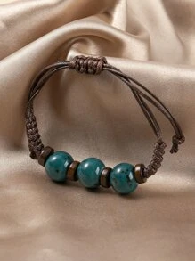 珠子裝飾編織手鏈 - 彩色 - 查看 3