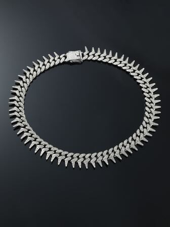 時尚流行嘻哈女式男士水鑽裝飾項鍊完美派對珠寶禮物合金適合派對和時尚外觀