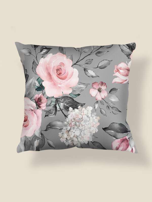 Floral Pattern Cushion Cover Without Filler
