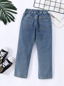Toddler Girls Slant Pocket Ripped Jeans
