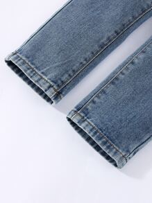 Toddler Girls Slant Pocket Ripped Jeans