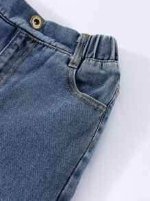 Toddler Girls Slant Pocket Ripped Jeans