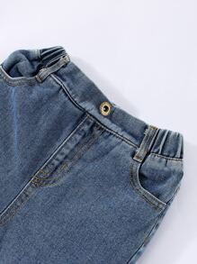 Toddler Girls Slant Pocket Ripped Jeans