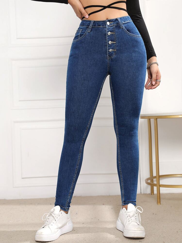 Botão Bolso Simples Jeans - Lavagem escura - Ver 4