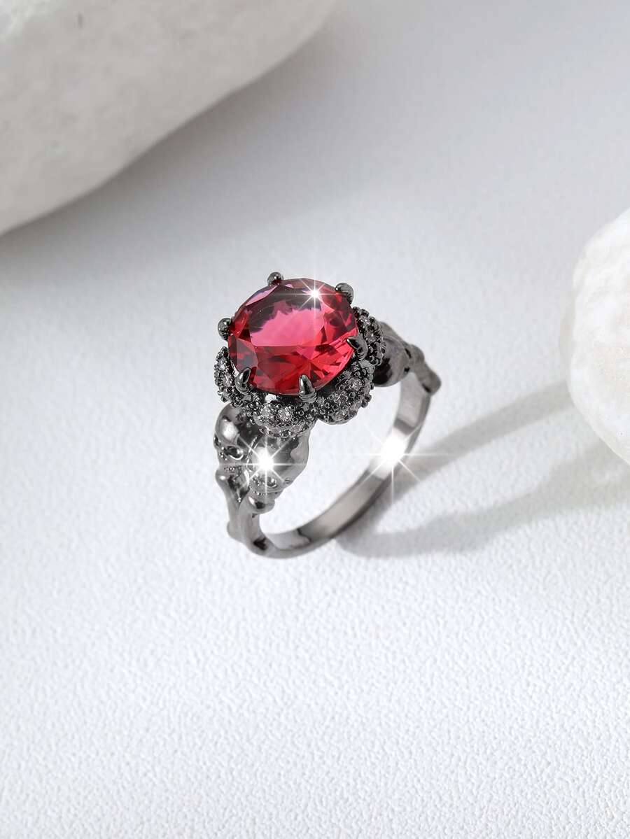 Nhẫn Khối Zirconia  & Trang trí đầu lâu - Nhiều màu - Xem 1