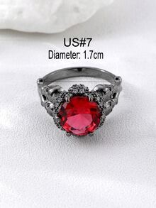 Nhẫn Khối Zirconia  & Trang trí đầu lâu - Nhiều màu - Xem 4