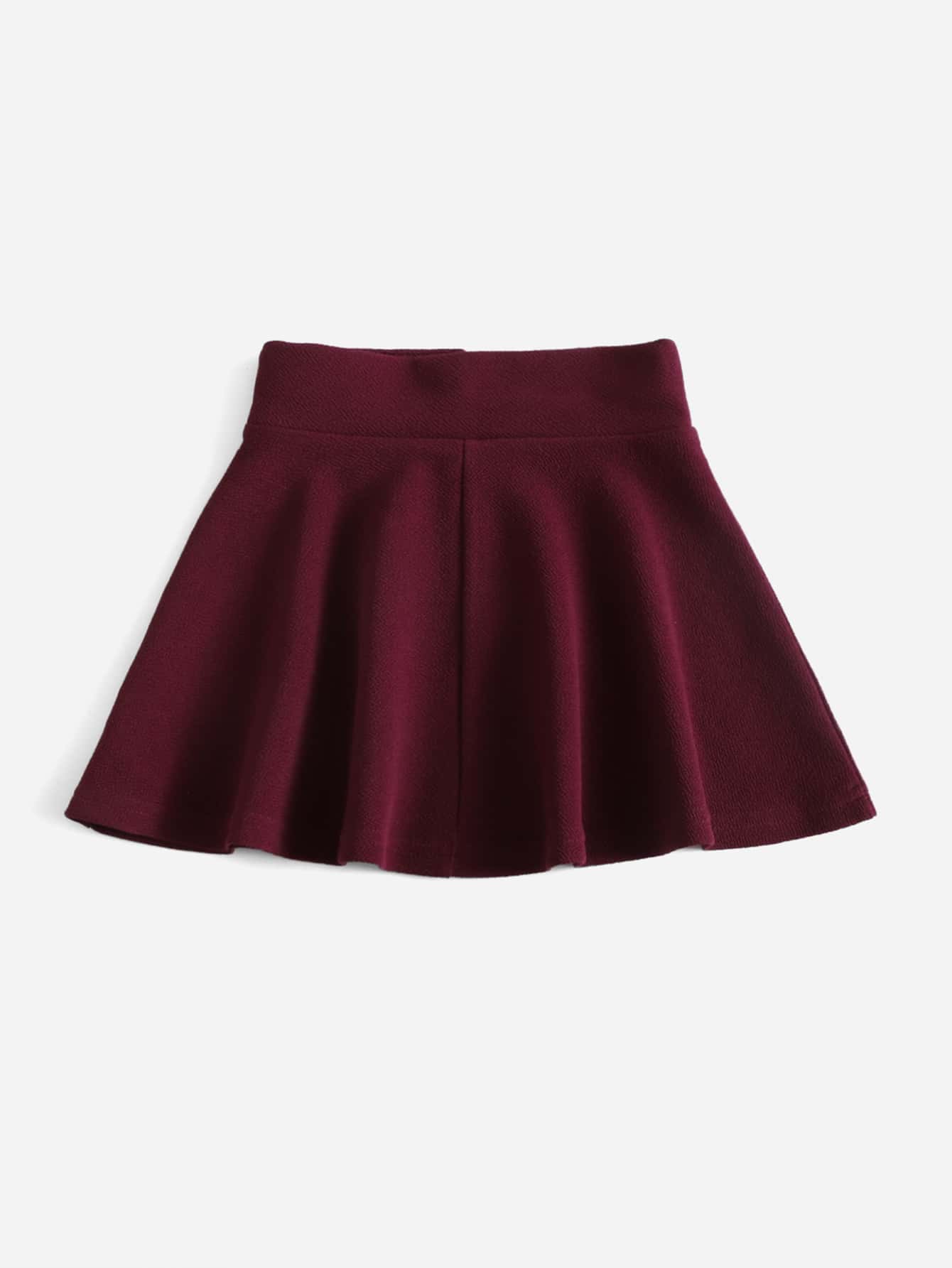 SHEIN 女の子幼児 ハーフジッパー フレアスカート - マルーン - 見る 2