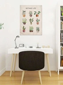 Tapiz con estampado de planta en maceta - Multicolor - Ver 3