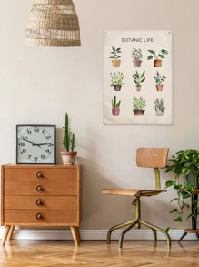 Tapiz con estampado de planta en maceta - Multicolor - Ver 6