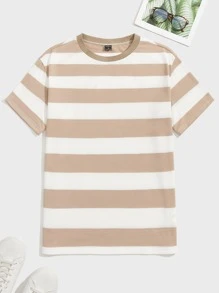 GENTILAND Áo thun nam cổ tròn tay ngắn hai tông màu dáng rộng thoải mái - Nhiều màu - Xem 1