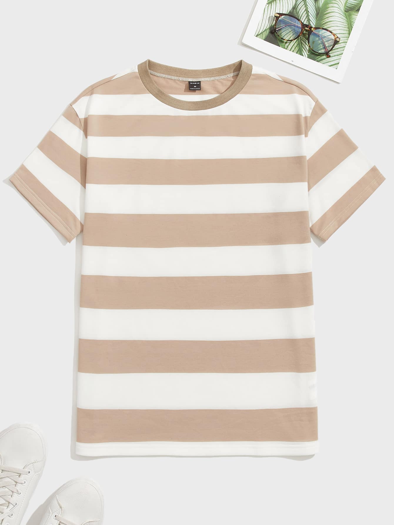 GENTILAND Áo thun nam cổ tròn tay ngắn hai tông màu dáng rộng thoải mái - Nhiều màu - Xem 1