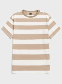 GENTILAND Áo thun nam cổ tròn tay ngắn hai tông màu dáng rộng thoải mái - Nhiều màu - Xem 3