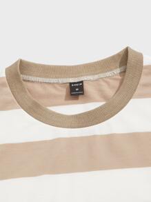 GENTILAND Áo thun nam cổ tròn tay ngắn hai tông màu dáng rộng thoải mái - Nhiều màu - Xem 4