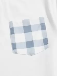 SHEIN Men Gingham Print Tee and Pants Lounge Set