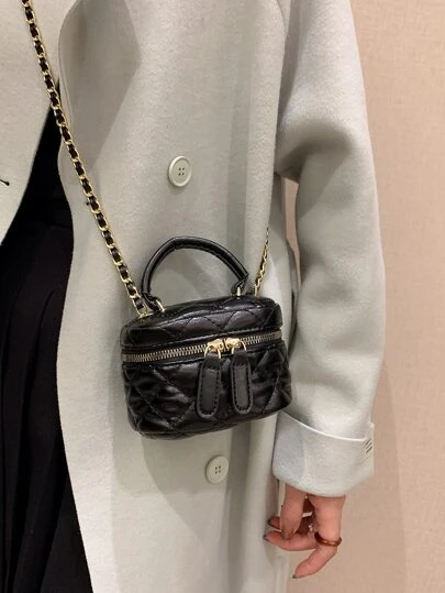 Lightweight Mini Bag, Chain Bag, Quilted Bag, Clutch, Bucket Bag, Crossbody Bag, Suitable For Girls, College Students And Office Ladies, Perfect For Office, University, Work, Business, Commuting, Outdoor, Travel, Picnic And Other Occasions