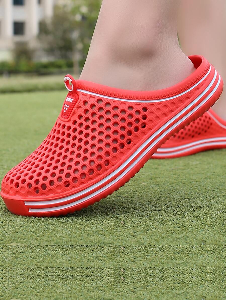 Zuecos de ventilación con estampado de letra delantero - Rojo - Ver 1