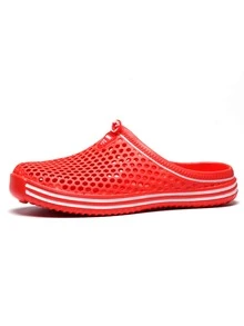 Zuecos de ventilación con estampado de letra delantero - Rojo - Ver 3