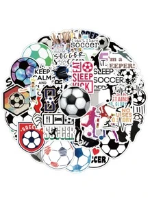 Bóng Đá Vinyl Chống Thấm Đề Can, Bóng Đá Dán Cho Bình Nước Laptop Xe Hành Lý Cốc Máy Tính Điện Thoại Di Động Ván Trượt Trang Trí - Nhiều màu - Xem 2