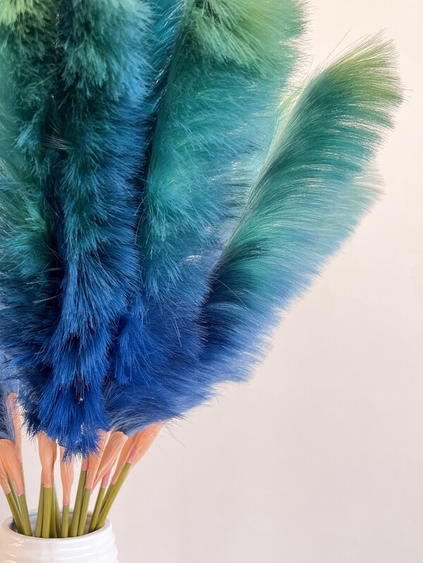 1pc 31.5inch Artificial Pampas Grass, Ombre Fluffy Artificial Reeds For