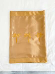 Người chạy giường satin thêu cây - Vàng - Xem 3