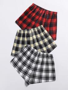 Women's Casual Plaid Sleep Shorts Comfortable Loose Fit Pajama Bottoms - Multicolor - View 2