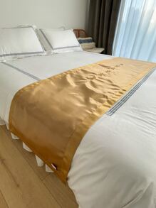 Người chạy giường satin thêu cây - Vàng - Xem 5